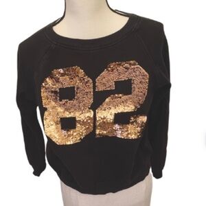 FOREVER 21 Sweatshirt “82” Sequins Varsity Size Sm
